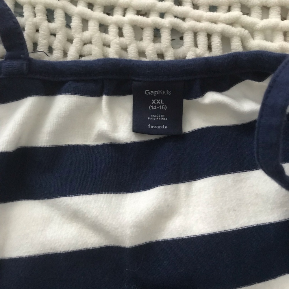 🧡 Striped white and navy blue romper - Picture 3 of 3